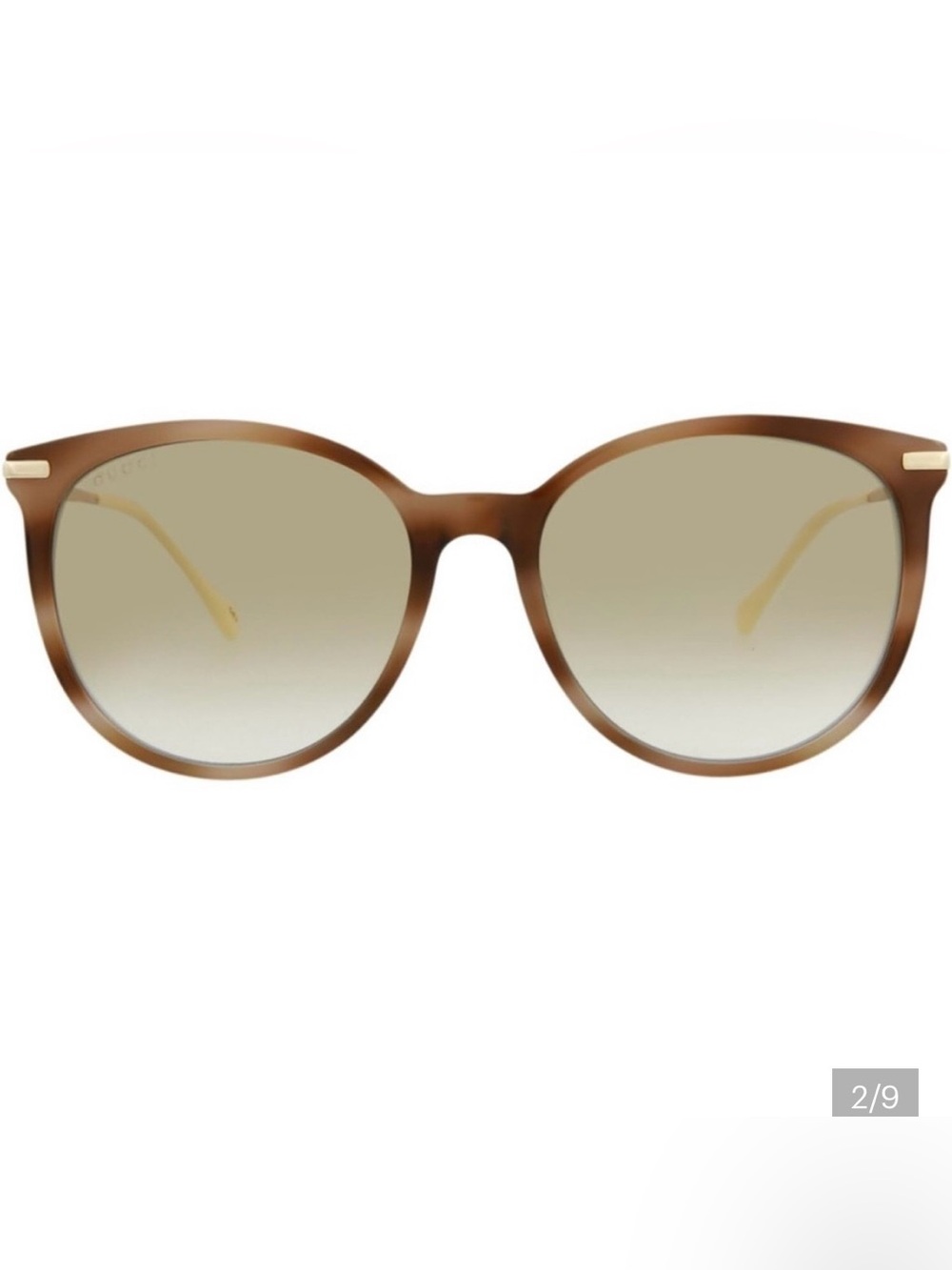Gucci Brown and Cream Round Sunglasses with original case